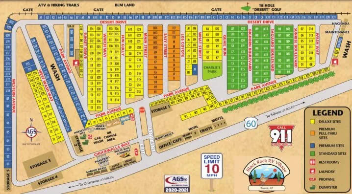 Park Map - Black Rock RV Village